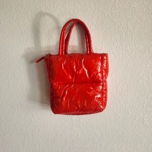 Red mini puffer purse from H&M